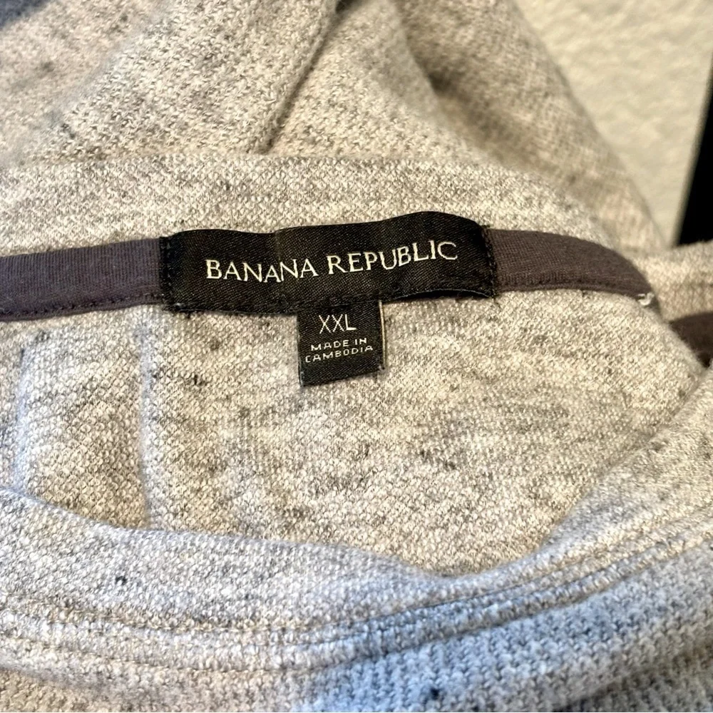 BANANA REPUBLIC Men’s Cotton Blend Sweater Heather Gray Crewneck Sweatshirt XXL‎